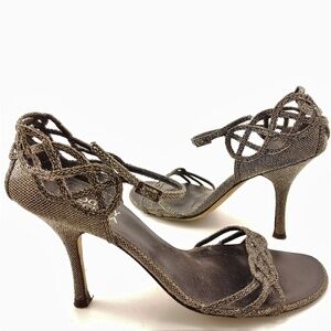 Badgley Mischka Mesh Bridal Evening Heels Sz 40 10